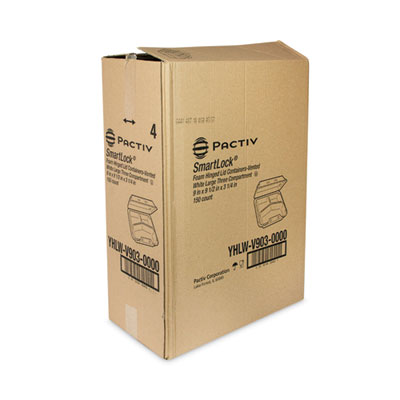 SmartLock Vented Foam Hinged Lid Container, 3 Compartments,