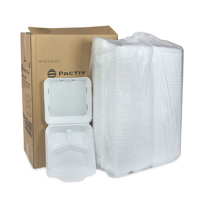 SmartLock Vented Foam Hinged Lid Container, 3 Compartments,