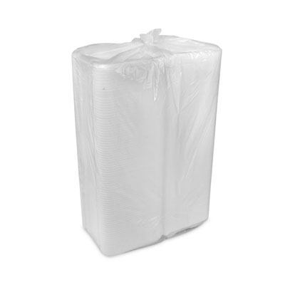 Vented Foam Hinged Lid Container, Dual Tab Lock, 8.4 x 8 x 3