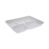 Foam School Trays, 5-Compartment Tray, 8.25 x 10.5 x 1, Whit
