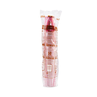 Paper Hot Drink Cups in Bistro Design, 8 oz, Maroon, 50/Bag,