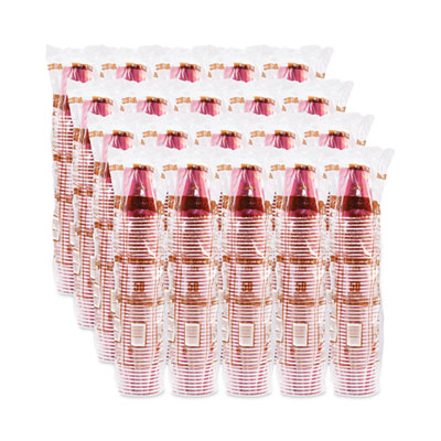 Paper Hot Drink Cups in Bistro Design, 8 oz, Maroon, 50/Bag,