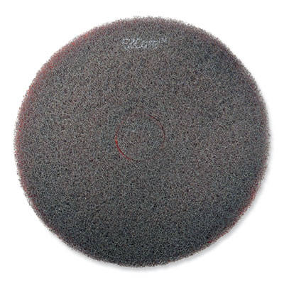 EZ CARE Heavy Duty Scrub Pad, 17" Diameter, Red/Gray, 5/Cart