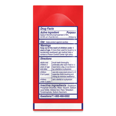 Cavity Protection Toothpaste, Regular Flavor, 0.15 Oz Sachet