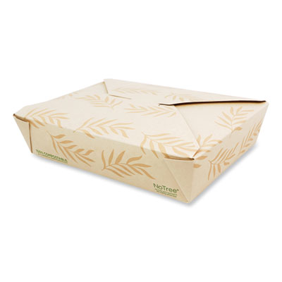 No Tree Folded Takeout Containers, 50 oz, 6.2 x 8.5 x 1.85,