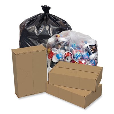 Eco Strong Can Liners, 60 gal, 1.35 mil, 38" x 58", Black, P