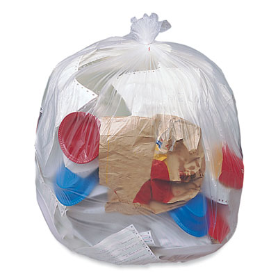 Eco Strong Plus Can Liners, 40 gal, 14 mic, 40" x 46", Natur