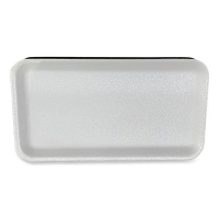 Meat Trays, #10S, 10.93 x 5.75 x 0.63, White, Foam, 500/Cart