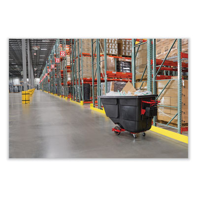 1 cu yd Motorized Roto Tilt Truck, 1,000 lb Capacity, Black