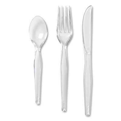 Cutlery Keeper Tray with Clear Plastic Utensils, Heavyweight