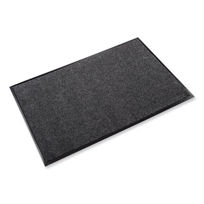 EcoStep Wiper Mat, Rectangular, Charcoal Gray Cut Pile Surfa