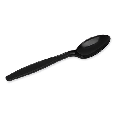 Individually Wrapped Heavyweight Spoons, Plastic, Black, 1,0