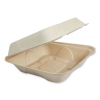 Fiber Hinged Takeout Containers, 7 x 8.3 x 3.2, Natural, Pap