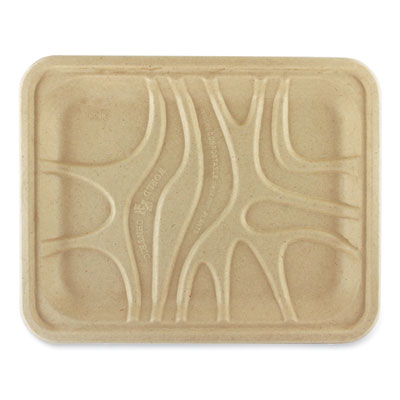 Fiber Meat and Produce Trays, 7.1 x 9.1 x 0.7, Natural, Pape