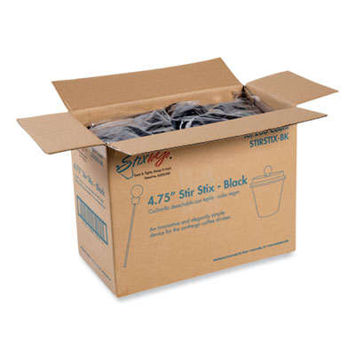 Beverage Plugs, 4.75", Black, 2,000/Carton