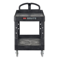 BRUTE Heavy-Duty Utility Cart with Lipped Shelves, Plastic,