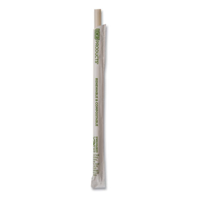 Renewable and Compostable PHA Straws, 7.75", Natural White,