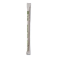 Renewable and Compostable PHA Straws, 7.75", Natural White,