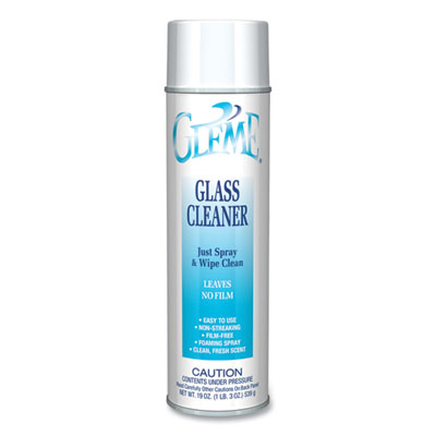 Gleme Glass Cleaner, 19 oz Aerosol Spray, Dozen