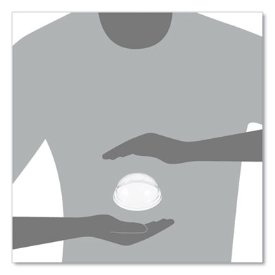 Plastic Dome Lid, No-Hole, Fits 9 oz to 22 oz Hot Cups, Clea