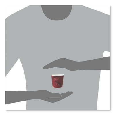 Single-Sided Poly Paper Hot Cups, 4 oz, Bistro Design, 50/Pa