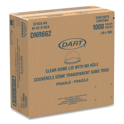 Plastic Dome Lid, No-Hole, Fits 9 oz to 22 oz Hot Cups, Clea