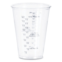 PET Graduated Medical and Dental Cups, 10 oz, Plastic, Clear