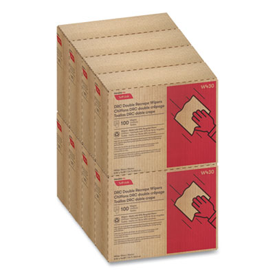 Tuff-Job Double Recrepe Wipers, 9.75 X 16.5, White, 100/box,