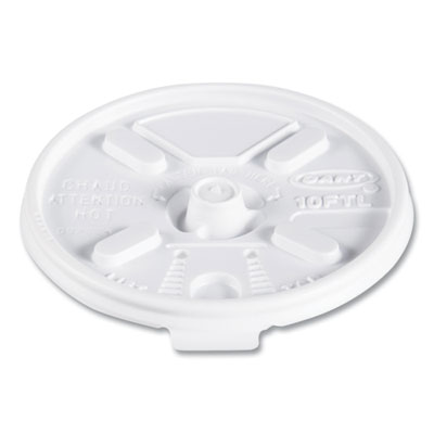 Lift n' Lock Plastic Hot Cup Lids, Fits 10 oz Hot Cups, Whit