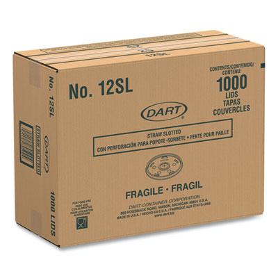 Plastic Lids for Foam Cups/Bowls/Containers, Flat with Straw