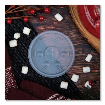 Plastic Lids for Foam Cups/Bowls/Containers, Flat with Straw