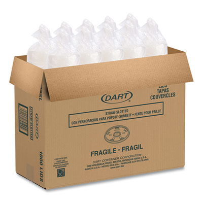 Plastic Lids for Foam Cups/Bowls/Containers, Flat with Straw