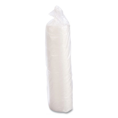 Plastic Lids for Foam Cups/Bowls/Containers, Flat with Straw