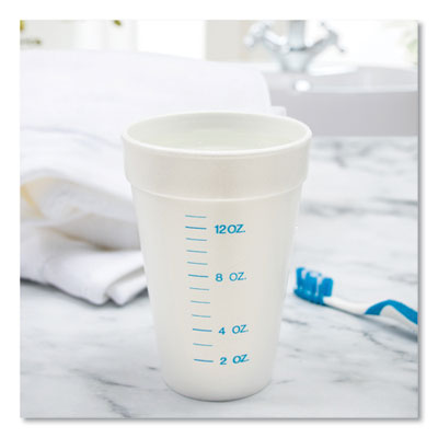 Graduated Foam Medical Cups, 16 Oz, White, 25/pack, 40 Packs