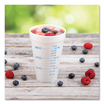 Graduated Foam Medical Cups, 16 Oz, White, 25/pack, 40 Packs