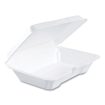 Foam Hinged Lid Containers, 6.4 X 9.3 X 2.6, White, 200/cart