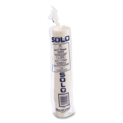 Single-Sided Poly Paper Hot Cups, 4 oz, White, 50 Bag, 20 Ba