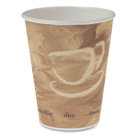Mistique Polycoated Hot Paper Cups, 8 oz, Brown, 50/Sleeve,