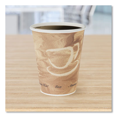 Mistique Polycoated Hot Paper Cups, 8 oz, Brown, 50/Sleeve,