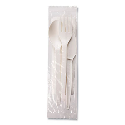 EcoSense Renewable PSM Wrapped Cutlery Kit, Fork/Knife/Napki