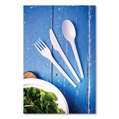 White CPLA Cutlery, General Purpose Knife, Plastic, White, 1