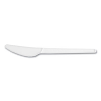 White CPLA Cutlery, General Purpose Knife, Plastic, White, 1