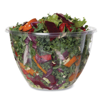 Salad Bowls, 48 oz, 6.69" Diameter x 4.38" h, Clear, Plastic