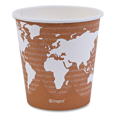World Art Renewable and Compostable Hot Cups, 10 oz, Paper,