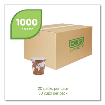 World Art Renewable and Compostable Hot Cups, 10 oz, Paper,