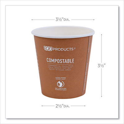 World Art Renewable and Compostable Hot Cups, 10 oz, Paper,