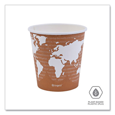 World Art Renewable and Compostable Hot Cups, 10 oz, Paper,
