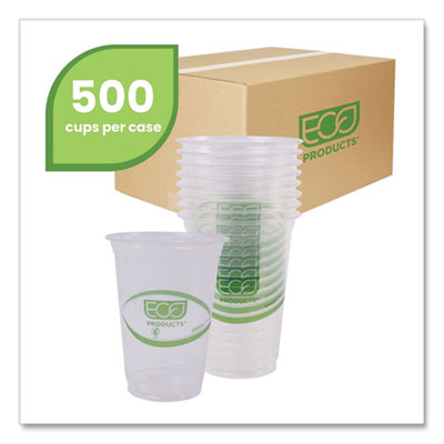 GreenStripe Renewable and Compostable Cold Cups, 16 oz, Plas
