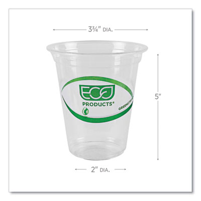 GreenStripe Renewable and Compostable Cold Cups, 16 oz, Plas