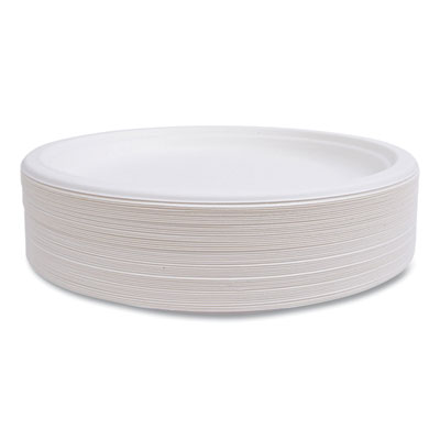 Vanguard Renewable And Compostable Sugarcane Plates, 10" Dia